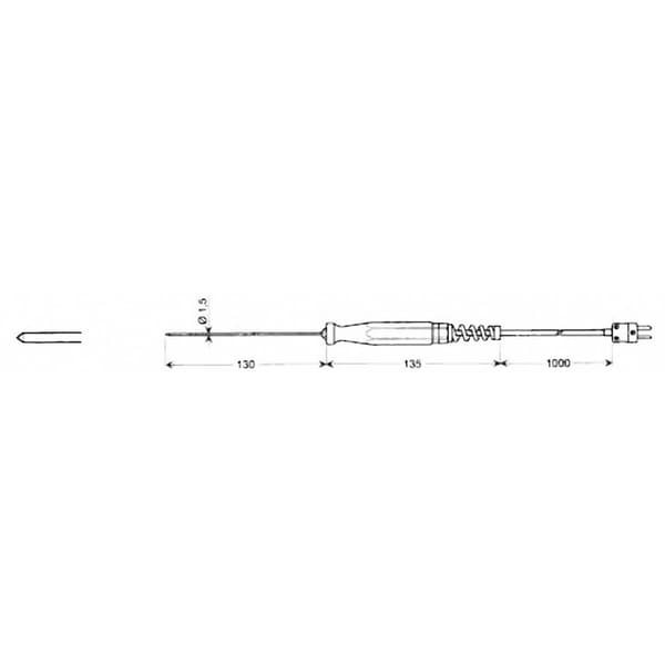 Greisinger GES 130 Instickssensor -65 till 550 °C Sensortyp K