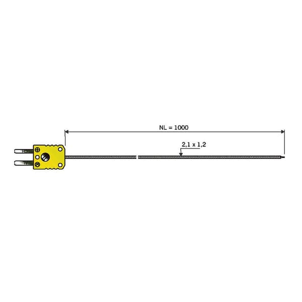 B + B Thermo-Technik 0644 1402-30 Luftsensor -50 till +400 °C Sensortyp K