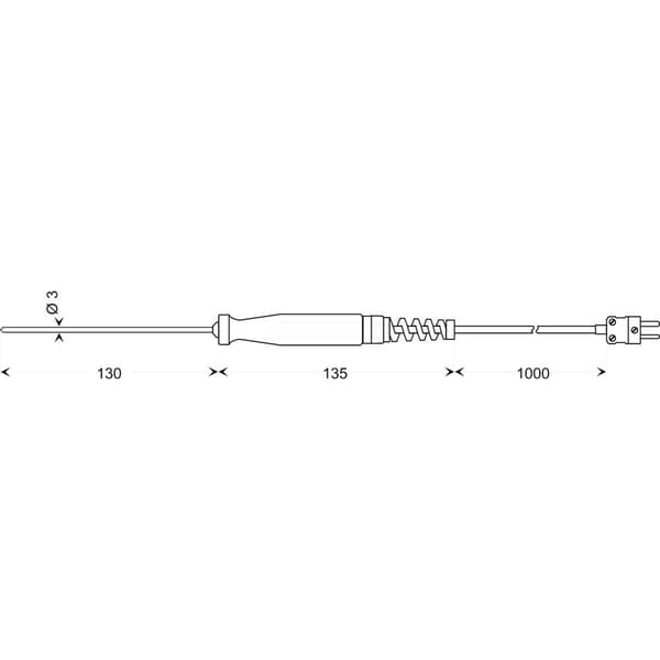 Greisinger GES 900 Instickssensor -65 till 1000 °C Sensortyp K