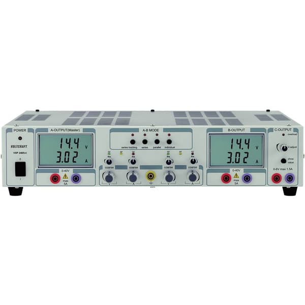 VOLTCRAFT VSP 2405 Laboratorieaggregat, justerbar 0.1 - 40 V/DC 0 - 5 A 409 W Antal utgångar 3 x