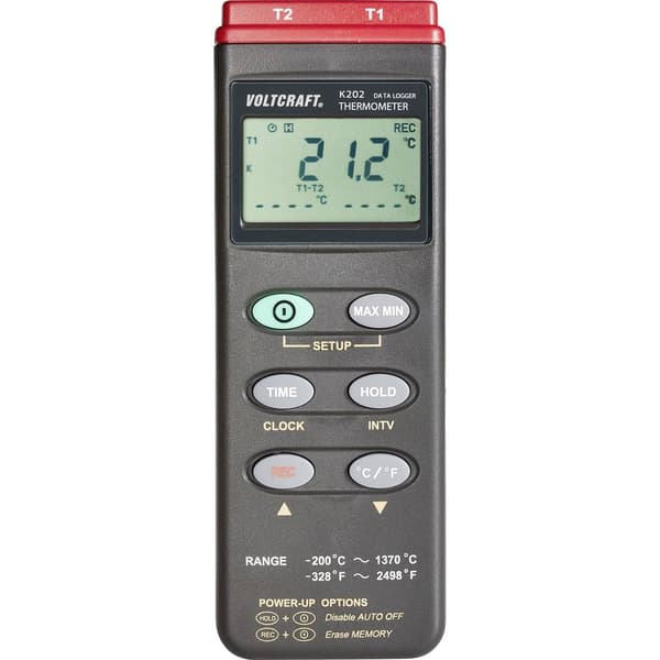 VOLTCRAFT K202 Temperaturmätare -200 - +1370 °C Sensortyp K Datalogger-funktion