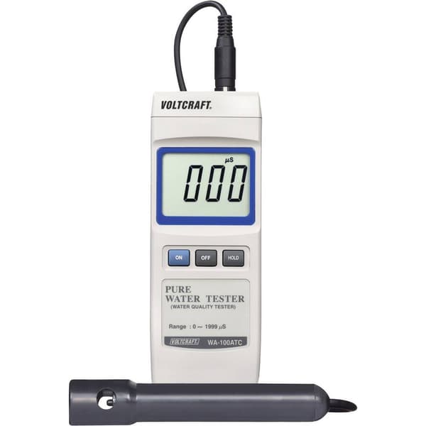 Konduktivitetsmätare VOLTCRAFT WA-100 ATC 3 % 0 - 1999 µS Kalibrerad (ej certifierad kalibrering)