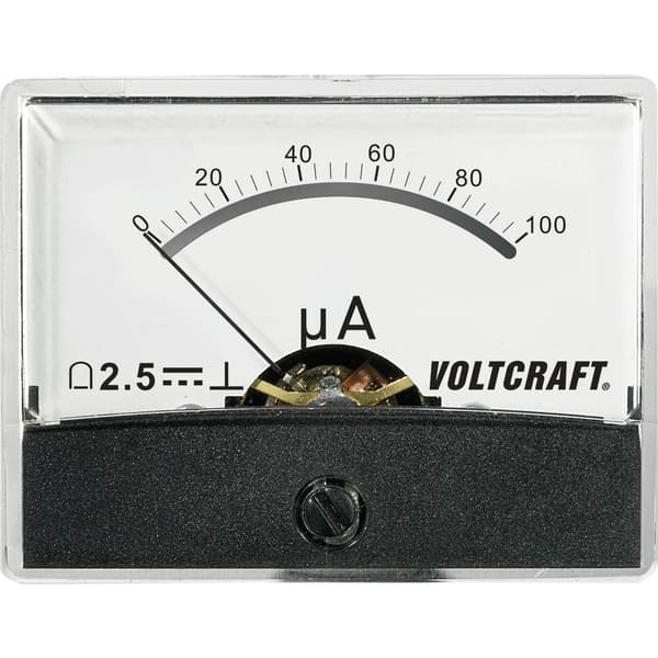 VOLTCRAFT AM-60X46/100µA/DC AM-60X46/100µA/DC Mätare för inbyggnad AM-60X46/100µA/DC 100 µA Vridspole