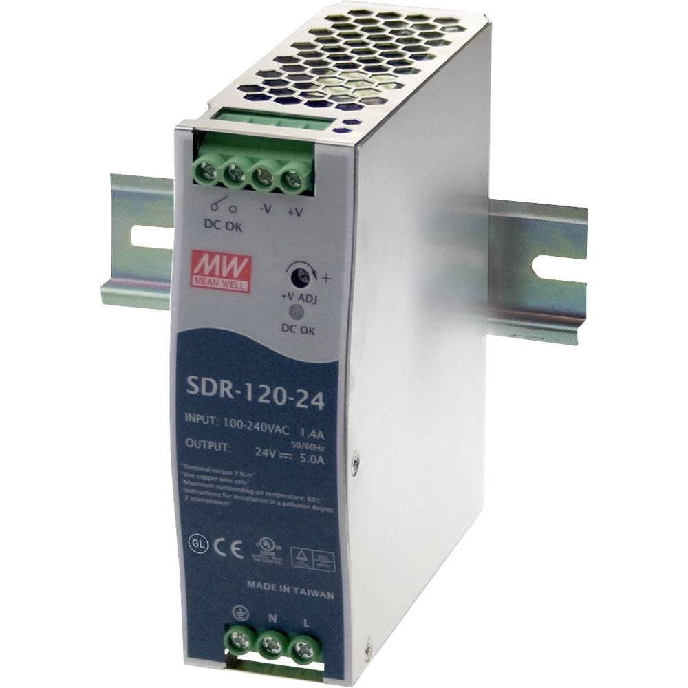 Mean Well SDR-120-48 DIN-skena nätaggregat 48 V/DC 2.5 A 120 W 1 x