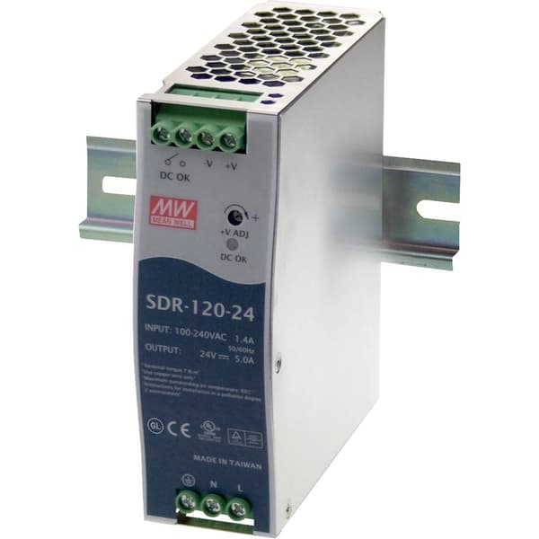 Mean Well SDR-120-48 DIN-skena nätaggregat 48 V/DC 2.5 A 120 W Antal utgångar:1 x Innehåll 1 st