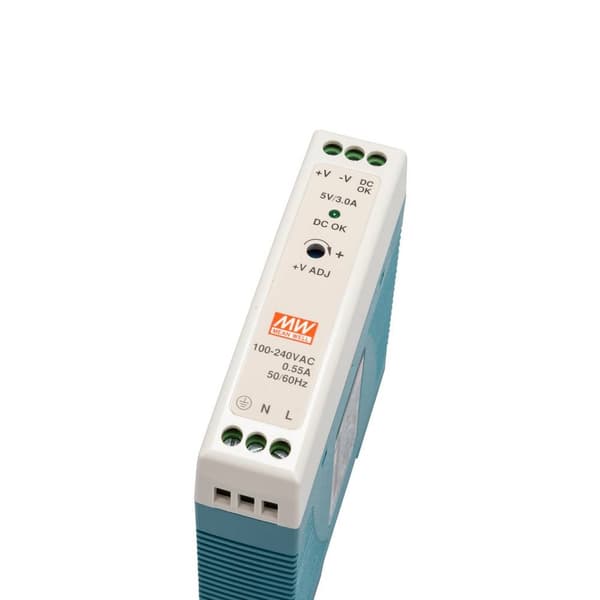 Mean Well MDR-20-5 DIN-skena nätaggregat 5 V/DC 3 A 15 W Antal utgångar:1 x Innehåll 1 st