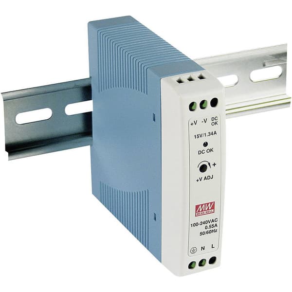 Mean Well MDR-20-5 DIN-skena nätaggregat 5 V/DC 3 A 15 W Antal utgångar:1 x Innehåll 1 st