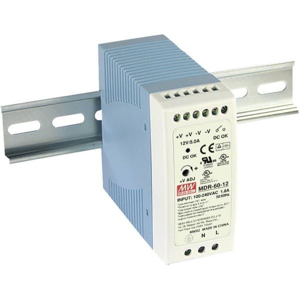 Mean Well MDR-60-5 DIN-skena nätaggregat 5 V/DC 10 A 50 W Antal utgångar:1 x Innehåll 1 st