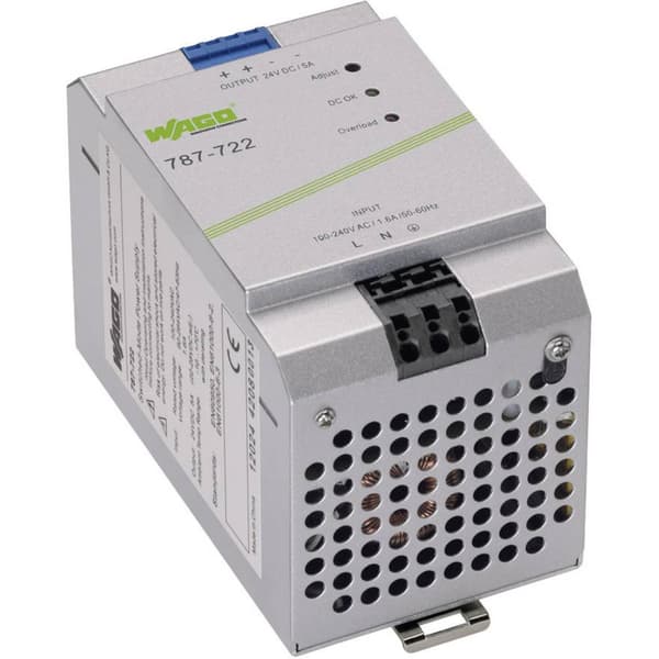 WAGO EPSITRON® ECO POWER 787-722 DIN-skena nätaggregat 24 V/DC 5 A 120 W Antal utgångar:1 x Innehåll 1 st Grå