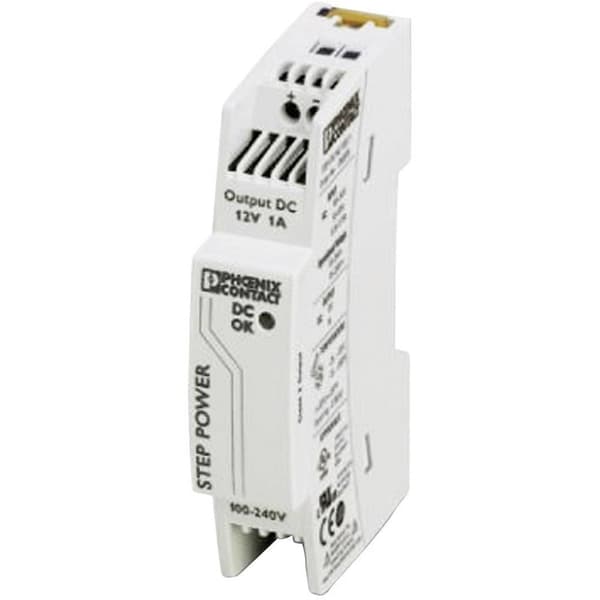 Phoenix Contact STEP-PS/1AC/12DC/1 DIN-skena nätaggregat 12 V/DC 1.1 A 12 W Antal utgångar:1 x Innehåll 1 st Vit