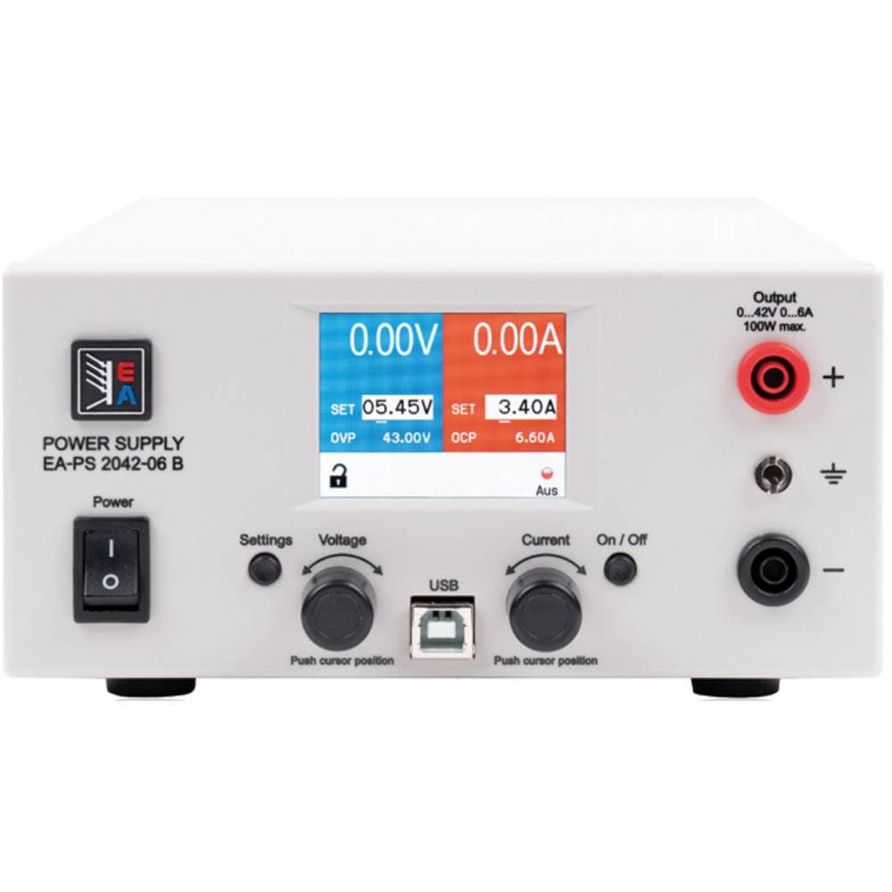 EA Elektro Automatik EA-PS 2042-20B Laboratoriestrømforsyning, indstillelig 0 - 42 V/DC 0 - 20 A 320 W USB kan fjernstyres Antal udgange 1 x
