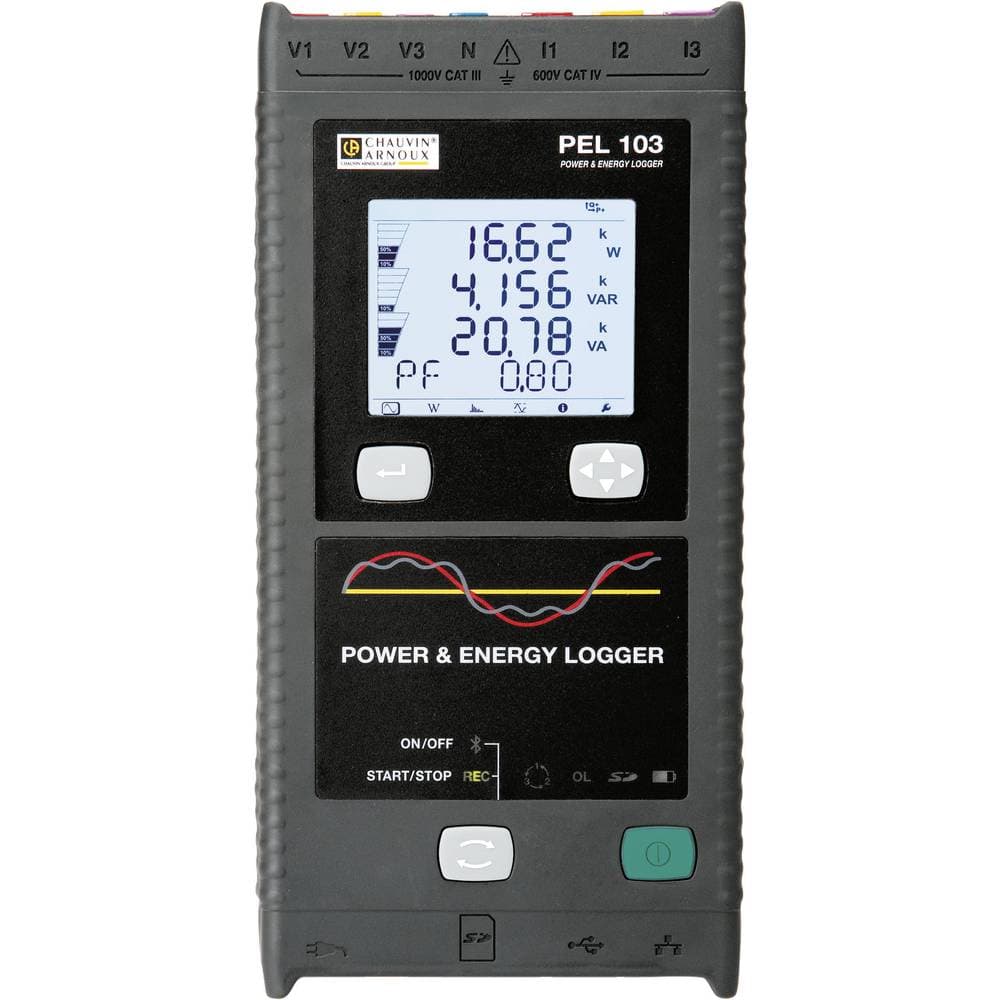 Handling: Chauvin ArnouxPEL 103 + 3x MA193-250 Effekt- og energierecorder med 3 MiniFlex strømtransformer+software+Android-tablet 16 GB (20,3 cm di...