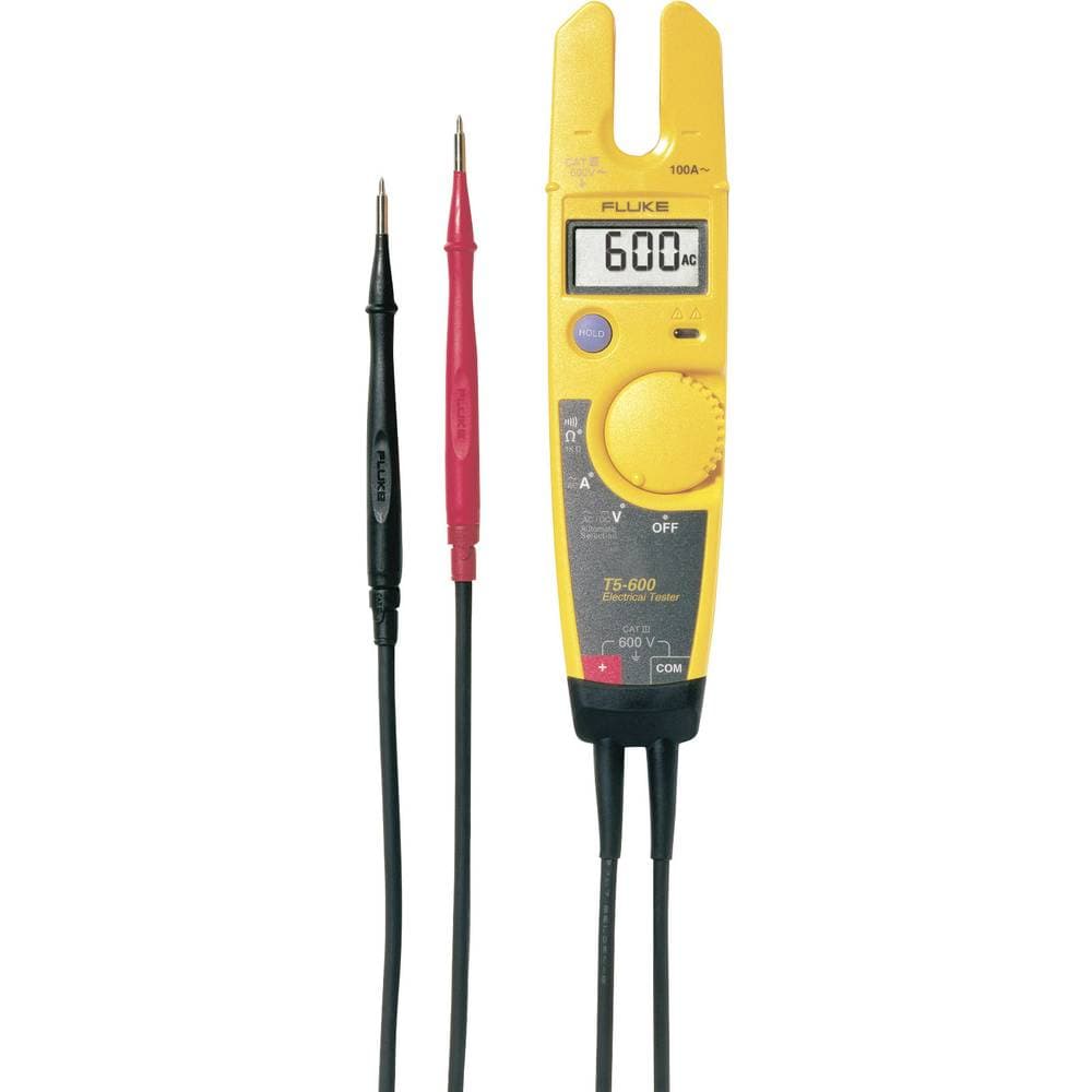 Fluke T5-600 To-polet spændingstester CAT III 600 V LCD, Akustik