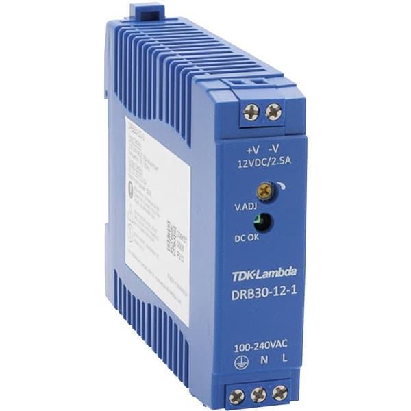 TDK-Lambda DRB30-12-1 DIN-skena nätaggregat 12 V/DC 2.5 A 30 W Antal utgångar:1 x Innehåll 1 st