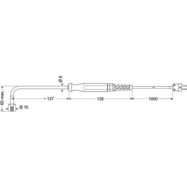 Greisinger GOF 400 HO Ytgivare -65 till 400 °C Sensortyp K
