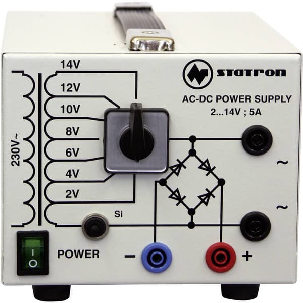 Statron 5359.3 Laboratorieaggregat, justerbar 2 - 14 V/AC 5 A 75 W Antal utgångar 2 x