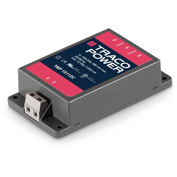 TracoPower TMP 30215C Nätdel / Strömförsörjning 15 V/DC 1 A 30 W