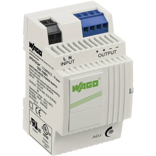 WAGO EPSITRON® COMPACT POWER 787-1001 DIN-skena nätaggregat 12 V/DC 2 A 24 W Antal utgångar:2 x Innehåll 1 st Grå