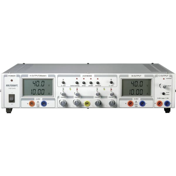 VOLTCRAFT VSP 2410 Laboratorieaggregat, justerbar 0.1 - 40 V/DC 0 - 10 A 809 W Antal utgångar 3 x