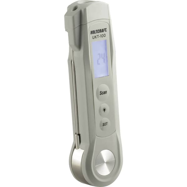 VOLTCRAFT UKT-100 Instickstermometer Temperaturmätningsområde (intervall) -40 till 280 °C LED-ficklampa, Beröringsfri I