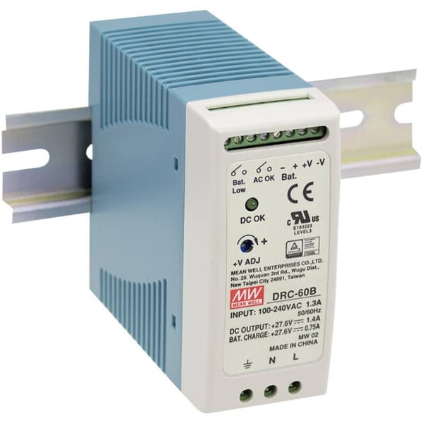 MW Mean Well DRC-40A DIN-skena nätaggregat 13.8 V/DC 1.9 A 40 W Antal utgångar:2 x Innehåll 1 st