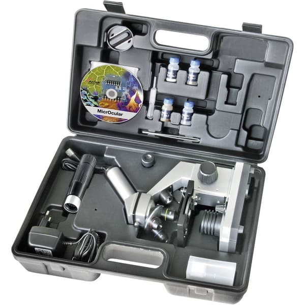 Bresser Optik 8855000 Barnmikroskop Monokulär 40 x infallande ljus, transmitterat ljus Svart, Silver