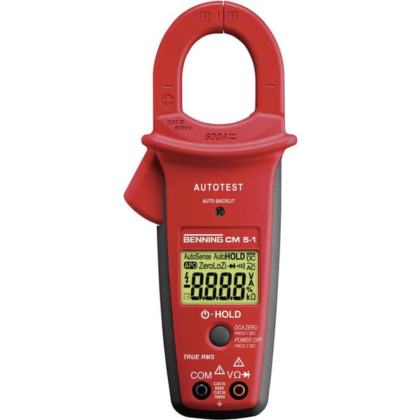 Benning 044066 Strömtång, Handmultimeter digital CAT III 1000 V, CAT IV 600 V Display (Beräkningar): 10000