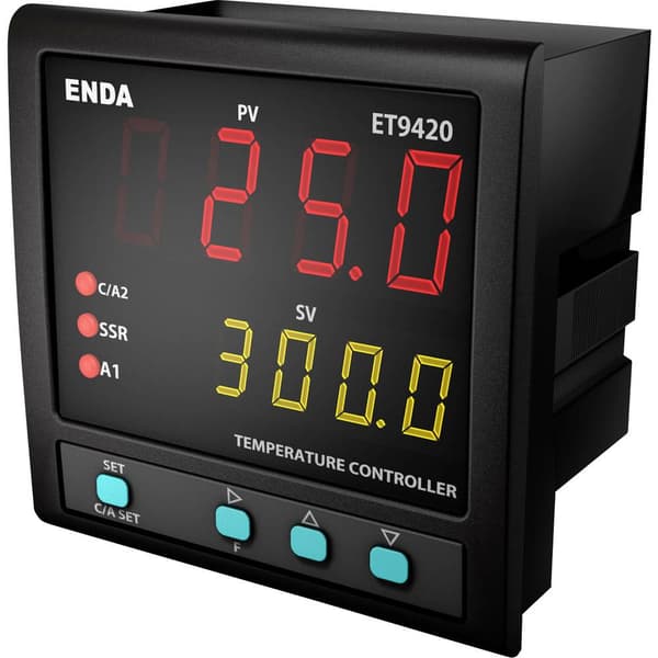 Enda ET9420-230 PID Termostat Pt100, J, K, T, S, R Relä 2 A, SSR (L x B x H) 88 x 96 x 96 mm