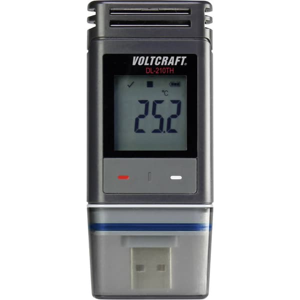 VOLTCRAFT DL-210TH Temperatur-datalogger, Fukt-datalogger Uppmätt värde Temperatur, Fuktighet -30 till +60 °C 0 till 10