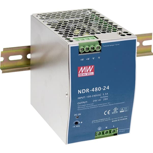 Mean Well NDR-480-24 DIN-skena nätaggregat 480 W Antal utgångar:1 x Innehåll 1 st
