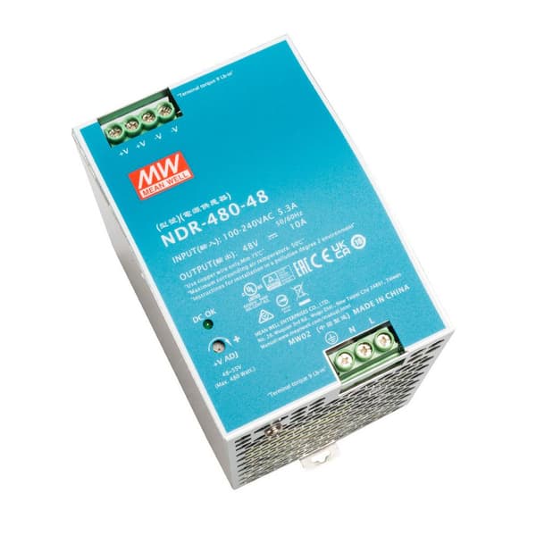 Mean Well NDR-480-48 DIN-skena nätaggregat 480 W Antal utgångar:1 x Innehåll 1 st