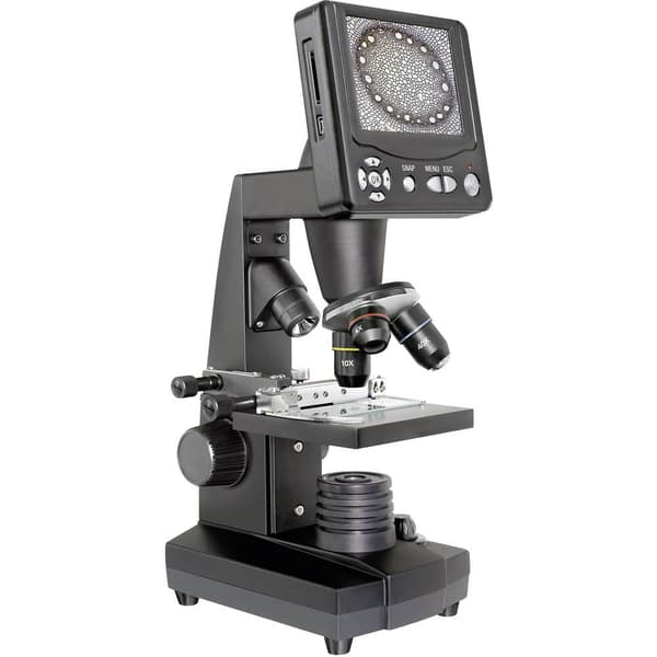 Bresser Optik 5201000 LCD Micro Digitalt mikroskop 500 x infallande ljus, transmitterat ljus Svart