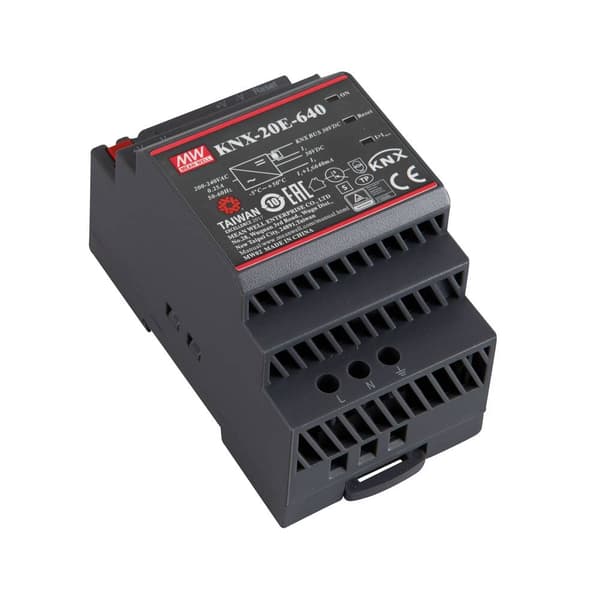 MW Mean Well KNX-20E-640 DIN-skena nätaggregat 30 V/DC 640 mA 19.2 W Antal utgångar:1 x Innehåll 1 st