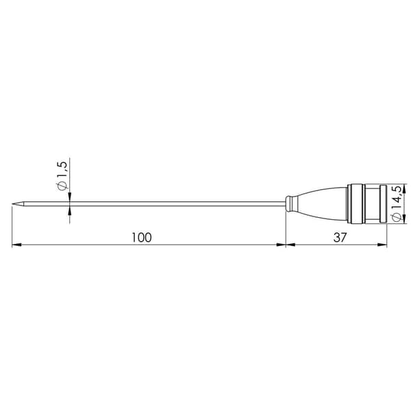 Greisinger GF 2T-E1.5 Instickssensor -70 till 250 °C Sensortyp Pt1000