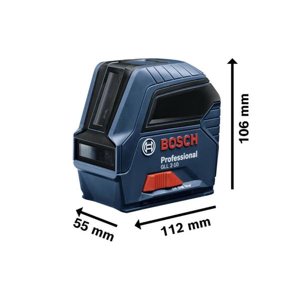 Bosch Professional GLL 2-10 Linjelaser självnivellerande, inkl. väska Räckvidd (max.): 10 m