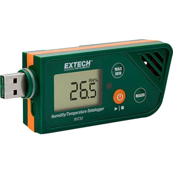 Extech RHT30 RHT30 Mutli-datalogger Uppmätt värde Fuktighet, Temperatur -30 till +70 °C 0.1 till 99.9 % rF PDF Funktion