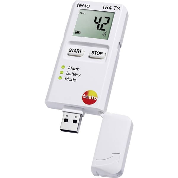 testo 0572 1843 184 T3 Temperatur-datalogger Uppmätt värde Temperatur -35 till +70 °C