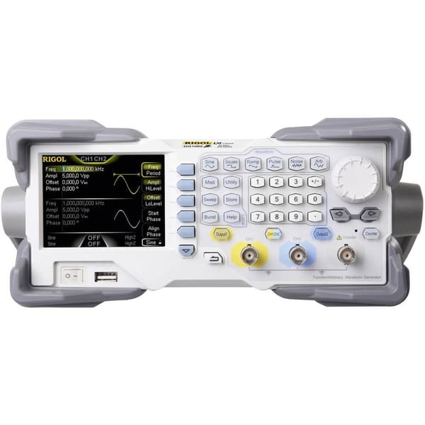 Rigol DG1022Z Funktionsgenerator nätdriven 1 µHz - 25 MHz 2 kanaler Sinus, Fyrkant (value.1376410), Triangel (value.137