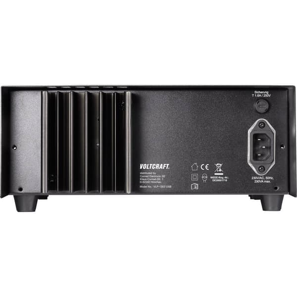 VOLTCRAFT VLP-1303 USB Laboratorieaggregat, justerbar 0 - 30 V 0.01 - 3 A 123 W OVP Antal utgångar 3 x