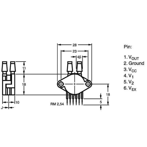 NXP Semiconductors MPX5100 DP Trycksensor 1 st 0 kPa till 100 kPa Krets