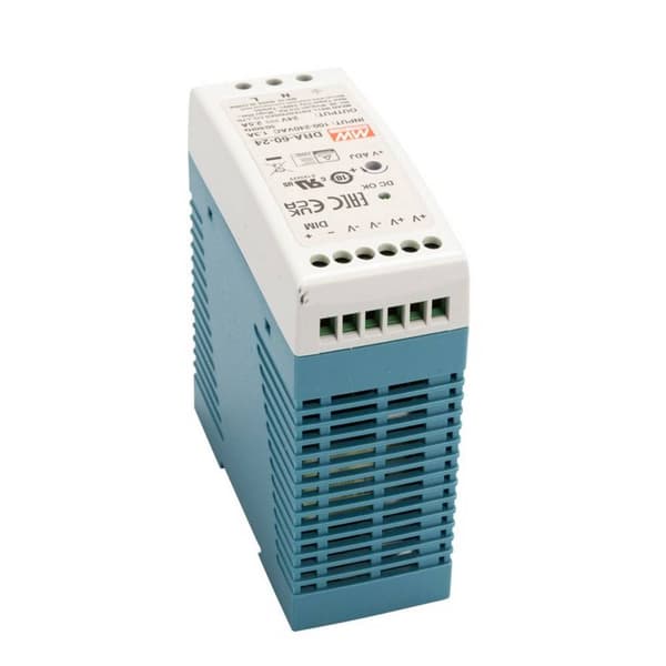 Mean Well DRA-60-24 DIN-skena nätaggregat 24 V/DC 2.5 A 60 W Antal utgångar:1 x Innehåll 1 st