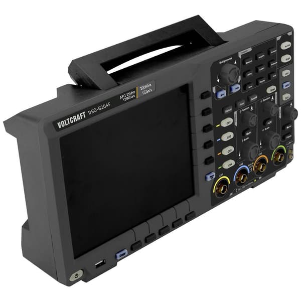 VOLTCRAFT DSO-6204F Digitalt oscilloskop 200 MHz 4 kanaler 1 GSa/s 10000 kpts 8 Bit Digital lagring (DSO), Funktionsgen
