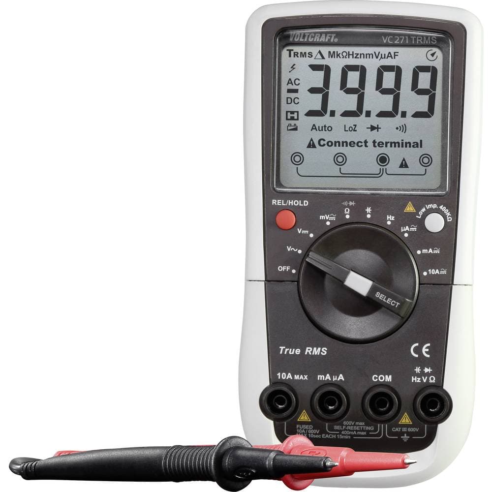 VOLTCRAFT VC271 (K) Hånd-multimeter Kalibrering efter (ISO) CAT III 600 V Visning (counts): 4000