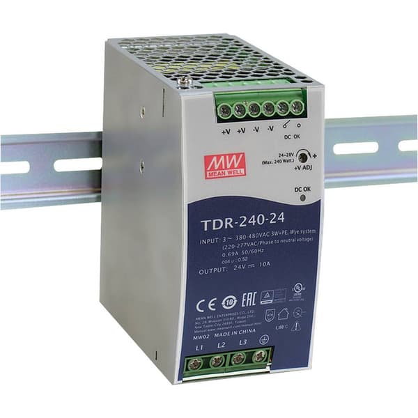 MW Mean Well TDR-240-48 DIN-skena nätaggregat 55 V/DC 5 A 240 W Antal utgångar:1 x Innehåll 1 st