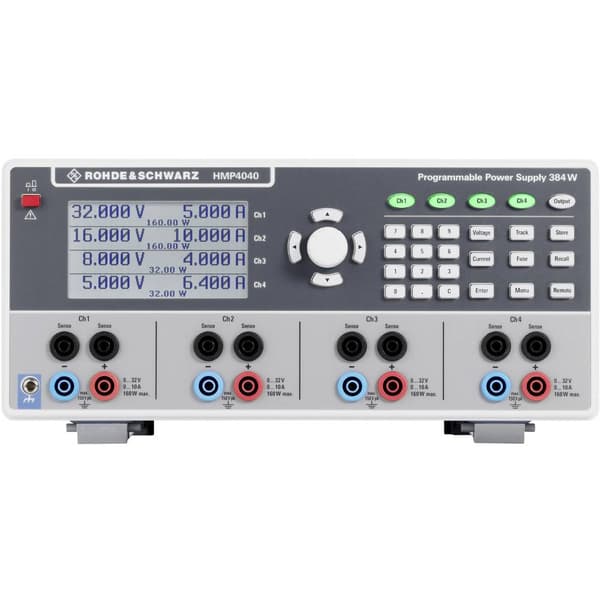 Rohde & Schwarz HMP4040 Laboratorieaggregat, justerbar 32 V (max.) 10 A (max.) 384 W radiostyrd, programmerbar Antal ut