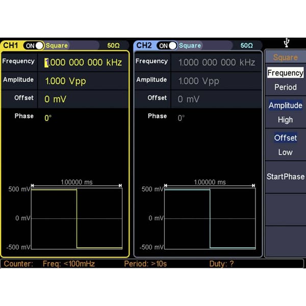 VOLTCRAFT FG-32502T Funktionsgenerator nätdriven 1 µHz - 250 MHz 2 kanaler Arbiträr, Brus (value.1376413), Puls, Fyrkan