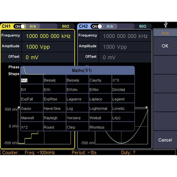 VOLTCRAFT FG-32502T Funktionsgenerator nätdriven 1 µHz - 250 MHz 2 kanaler Arbiträr, Brus (value.1376413), Puls, Fyrkan