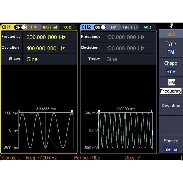 VOLTCRAFT FG-32502T Funktionsgenerator nätdriven 1 µHz - 250 MHz 2 kanaler Arbiträr, Brus (value.1376413), Puls, Fyrkan