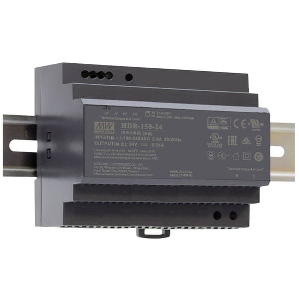 MW Mean Well HDR-150-15 DIN-skena nätaggregat 15 V/DC 142.5 W Antal utgångar:1 x Innehåll 1 st