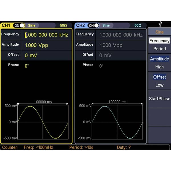 VOLTCRAFT FG-31602T Funktionsgenerator nätdriven 1 µHz - 160 MHz 2 kanaler Arbiträr, Brus (value.1376413), Puls, Fyrkan